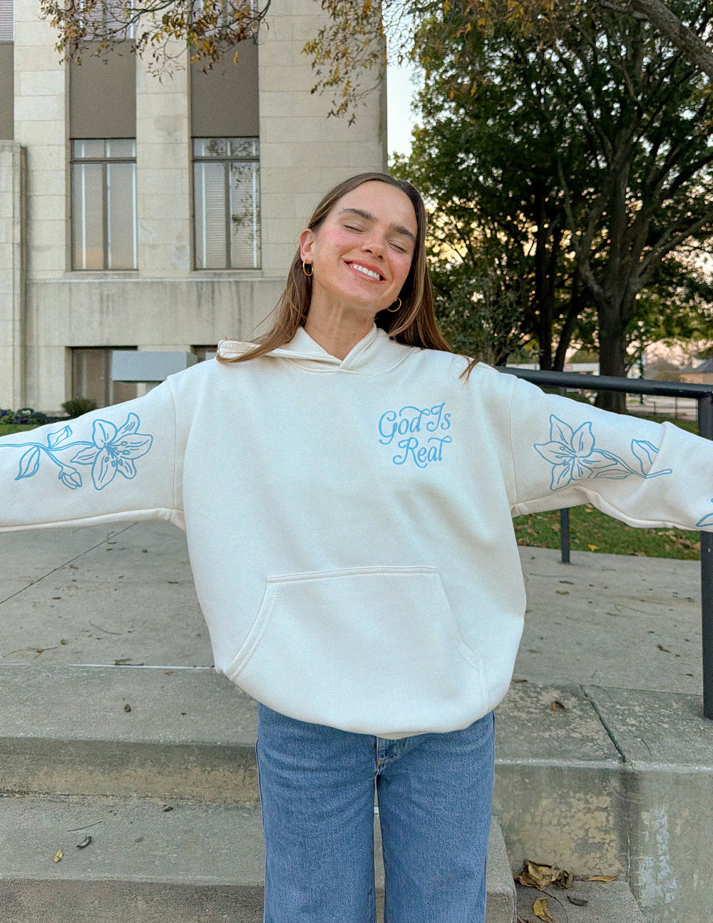 God Is Real Unisex Cotton Hoodie - Relaxed Fit Streetwear
