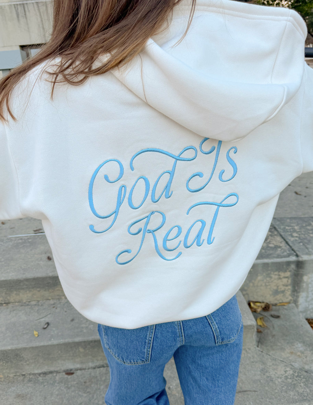 God Is Real Unisex Cotton Hoodie - Relaxed Fit Streetwear