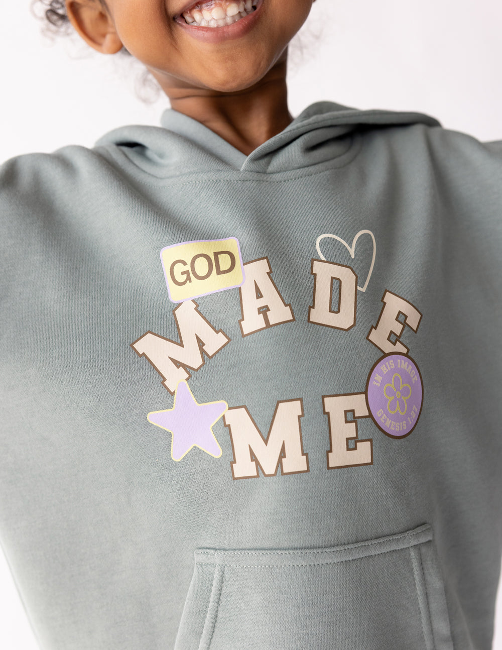 God Made Me Kids Hoodie - Soft & Cozy Oversized Pullover
