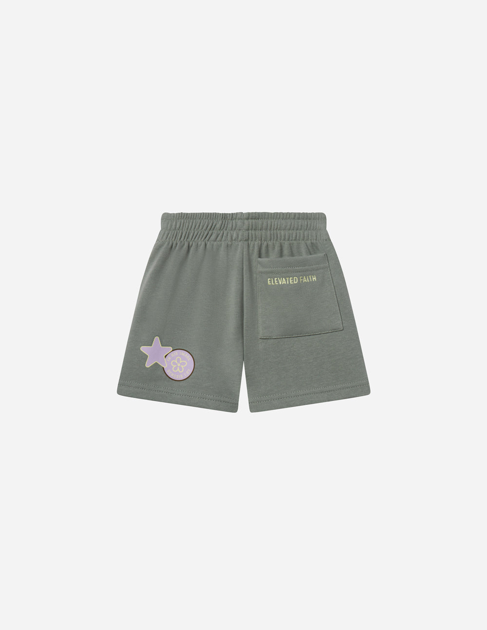 Kids French Terry Shorts Relaxed Fit Sage Green and Lavender