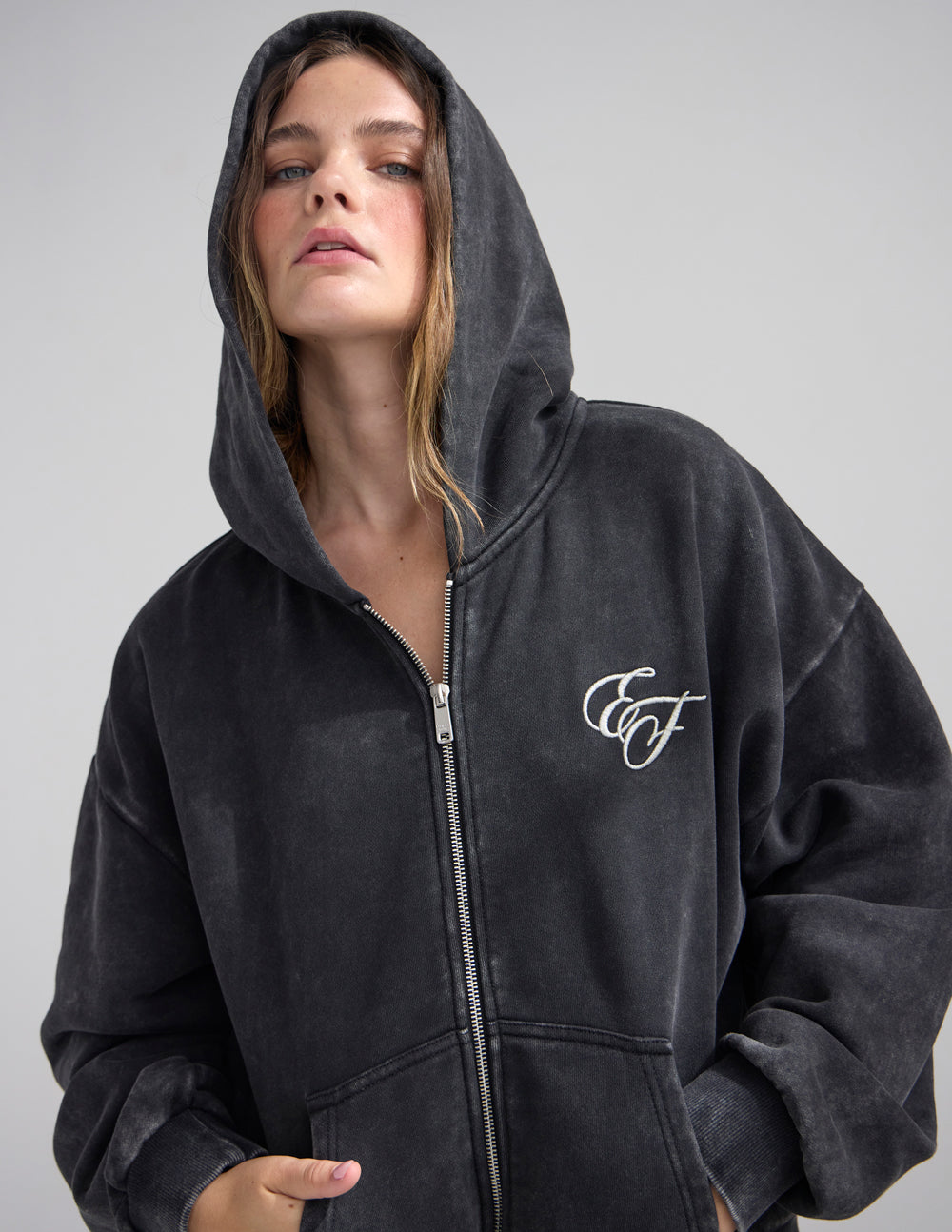 Full-Zip Cotton Hoodie
