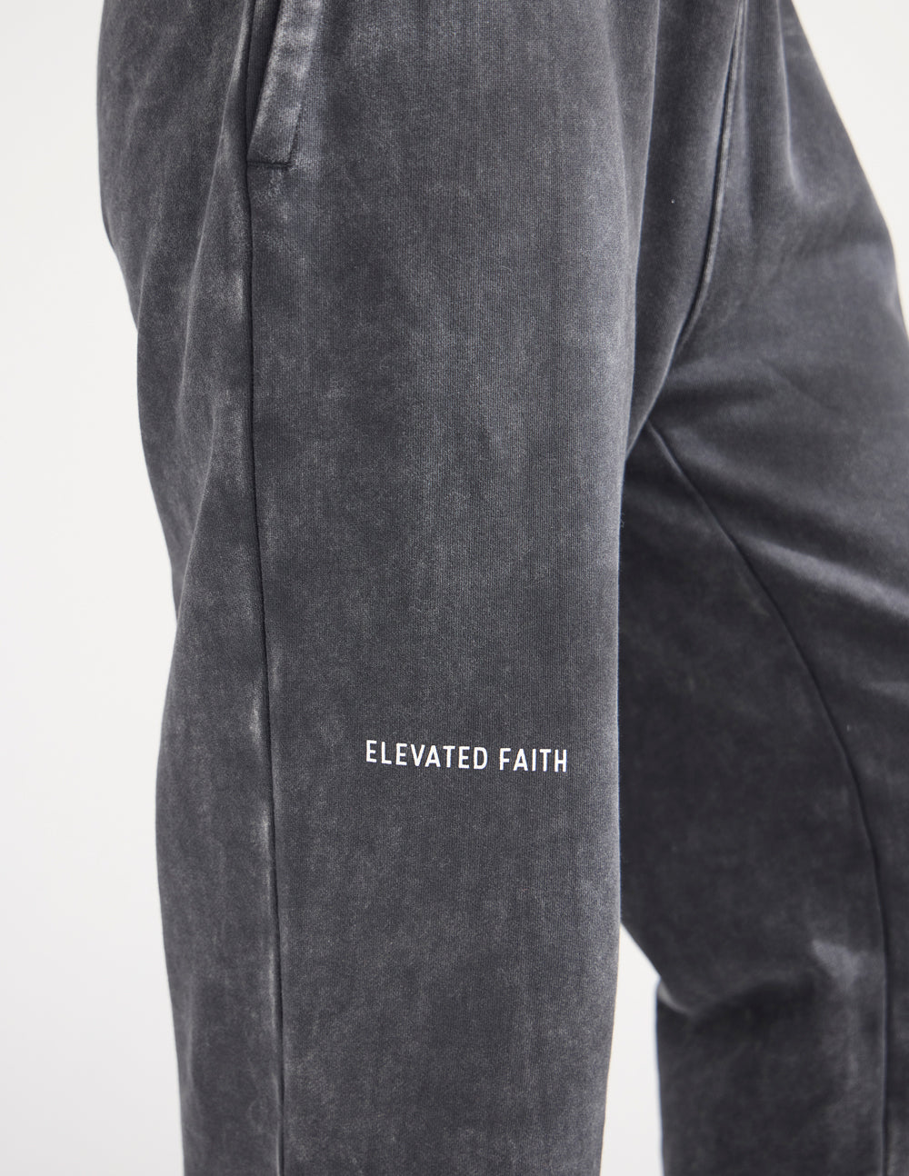 God of Miracles Wide Leg Sweatpants - Washed Charcoal Black