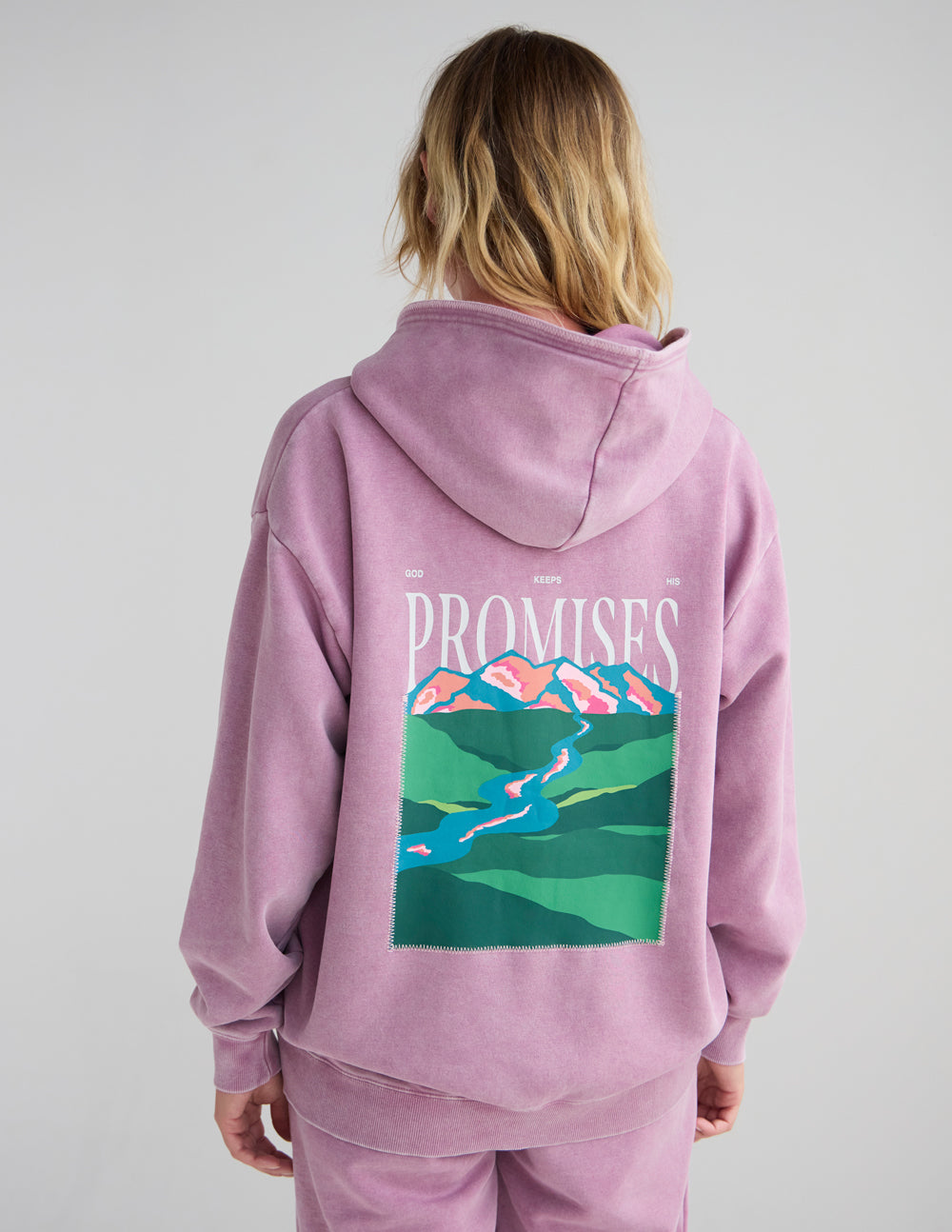 God's Promises Unisex Hoodie in Purple and Mauve