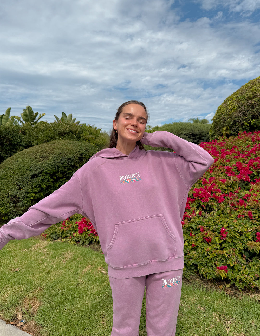God's Promises Unisex Hoodie in Purple and Mauve
