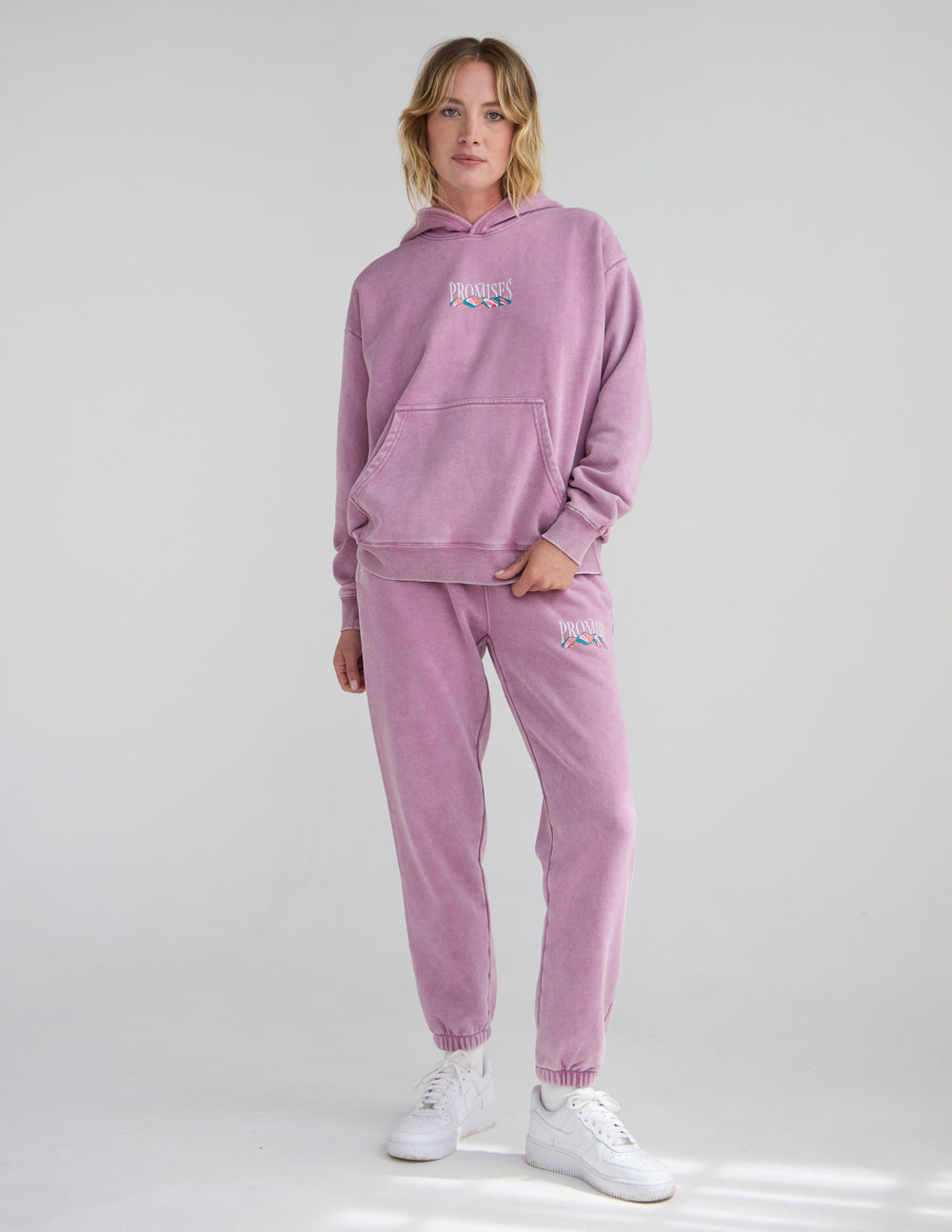 God's Promises Unisex Mauve Dusty-Rose Knit Streetwear Sweatpants