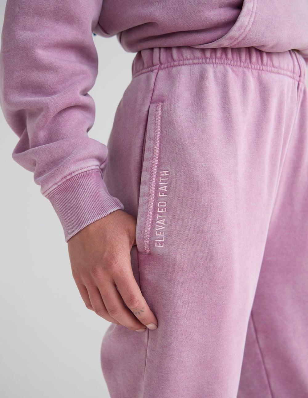 God's Promises Unisex Mauve Dusty-Rose Knit Streetwear Sweatpants