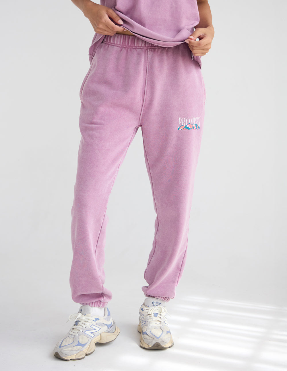 God's Promises Unisex Mauve Dusty-Rose Knit Streetwear Sweatpants