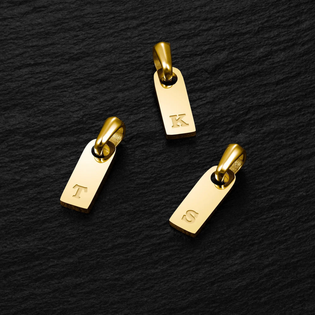 Initial Tag Pendant - 14K Gold