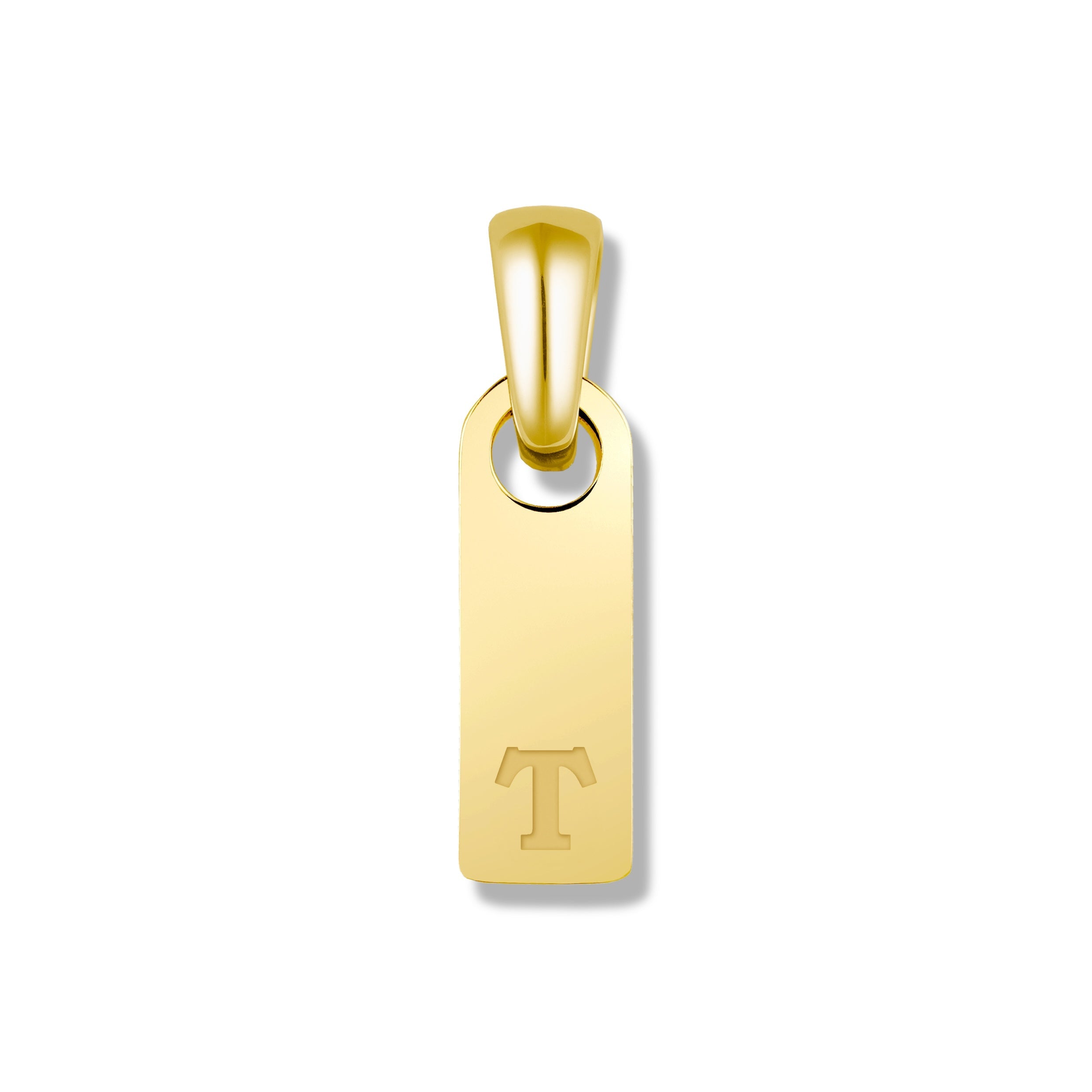 Initial Tag Pendant - 14K Gold