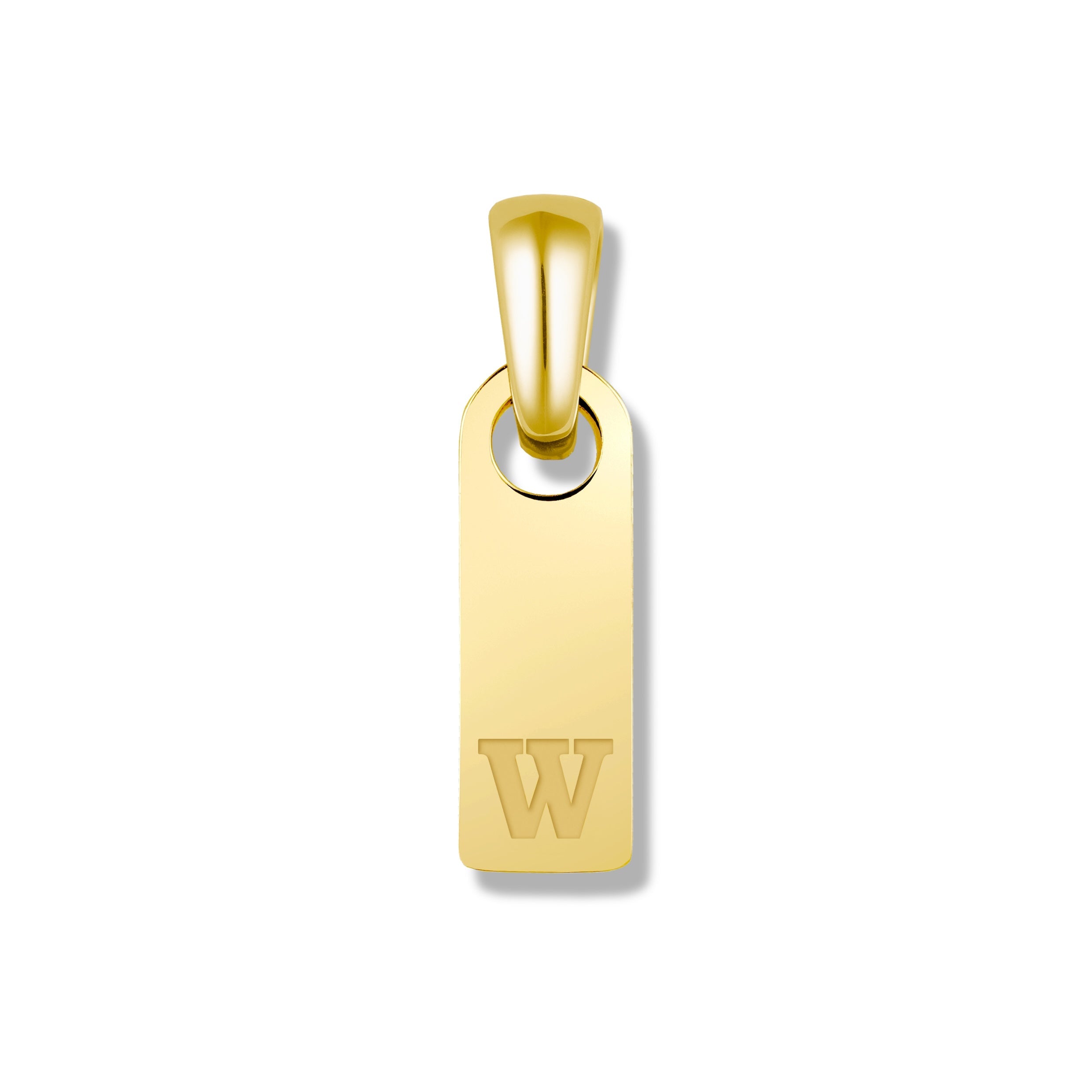 Initial Tag Pendant - 14K Gold