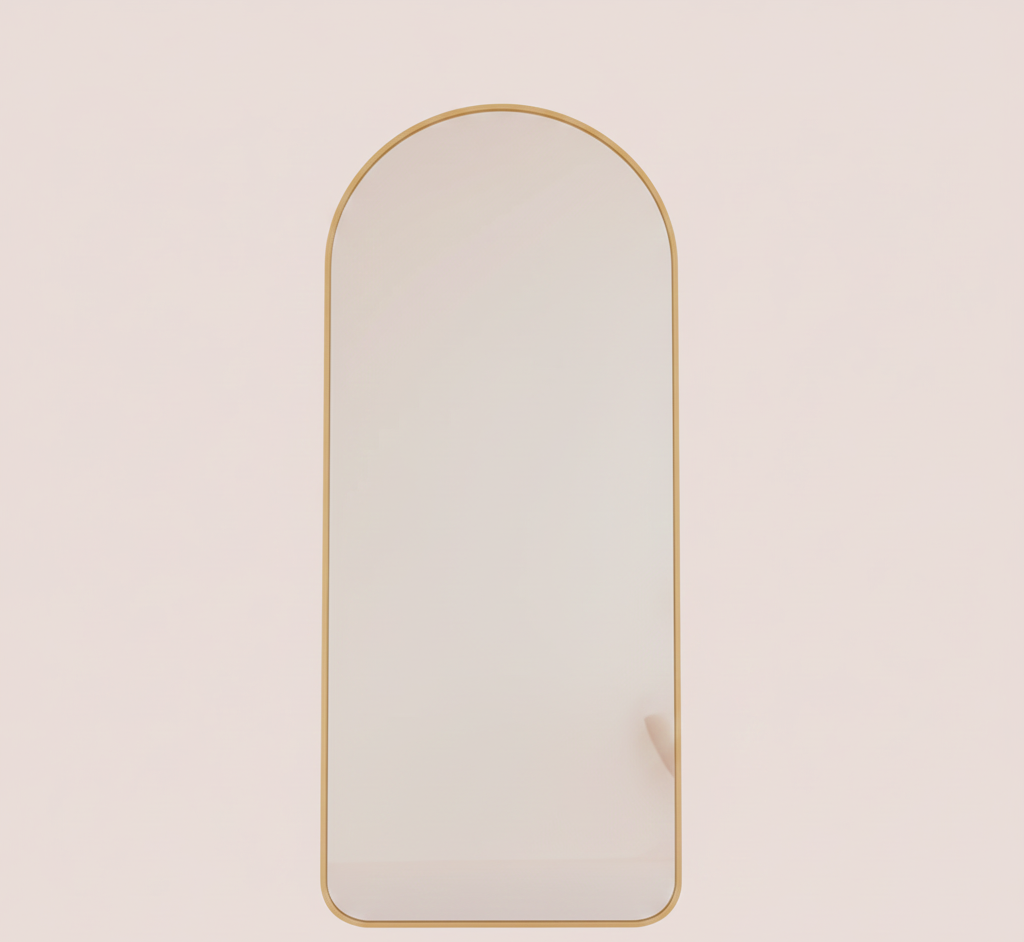 Full-Length Arched Floor Mirror with Stand – Modern Minimalist