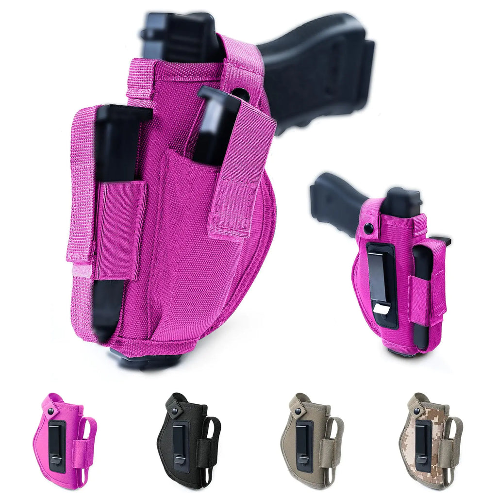 VIGERARI Gun Holsters for Concealed Carry Pistol Holster with Mag Pouch Universal Gun Holster for WomenRight/Left IWB/OWB 9mm Holsters for Men Gun Holder Fits Most Standard Hangguns