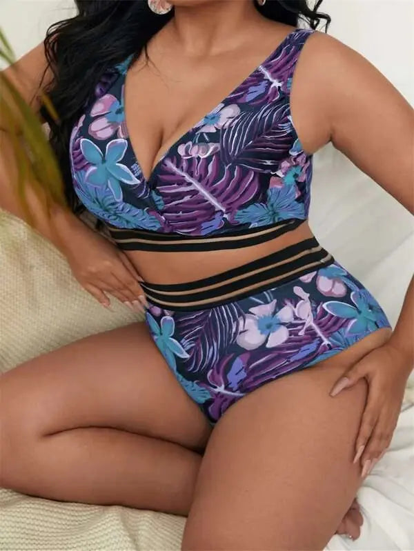 Women's Plus Size High-Waist Bikini Swimwear