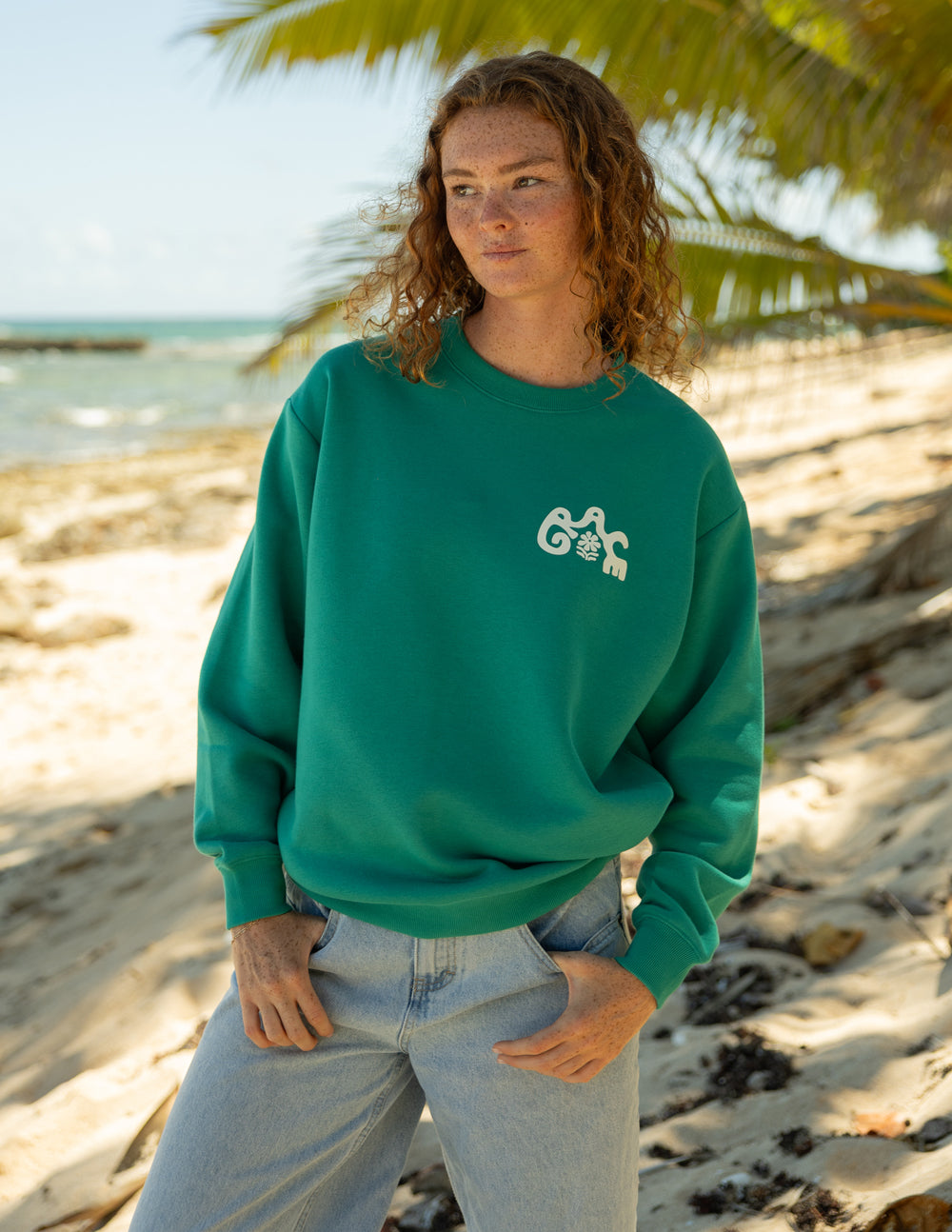 Grace Unisex Crewneck Pullover in Greenlake Cotton Blend