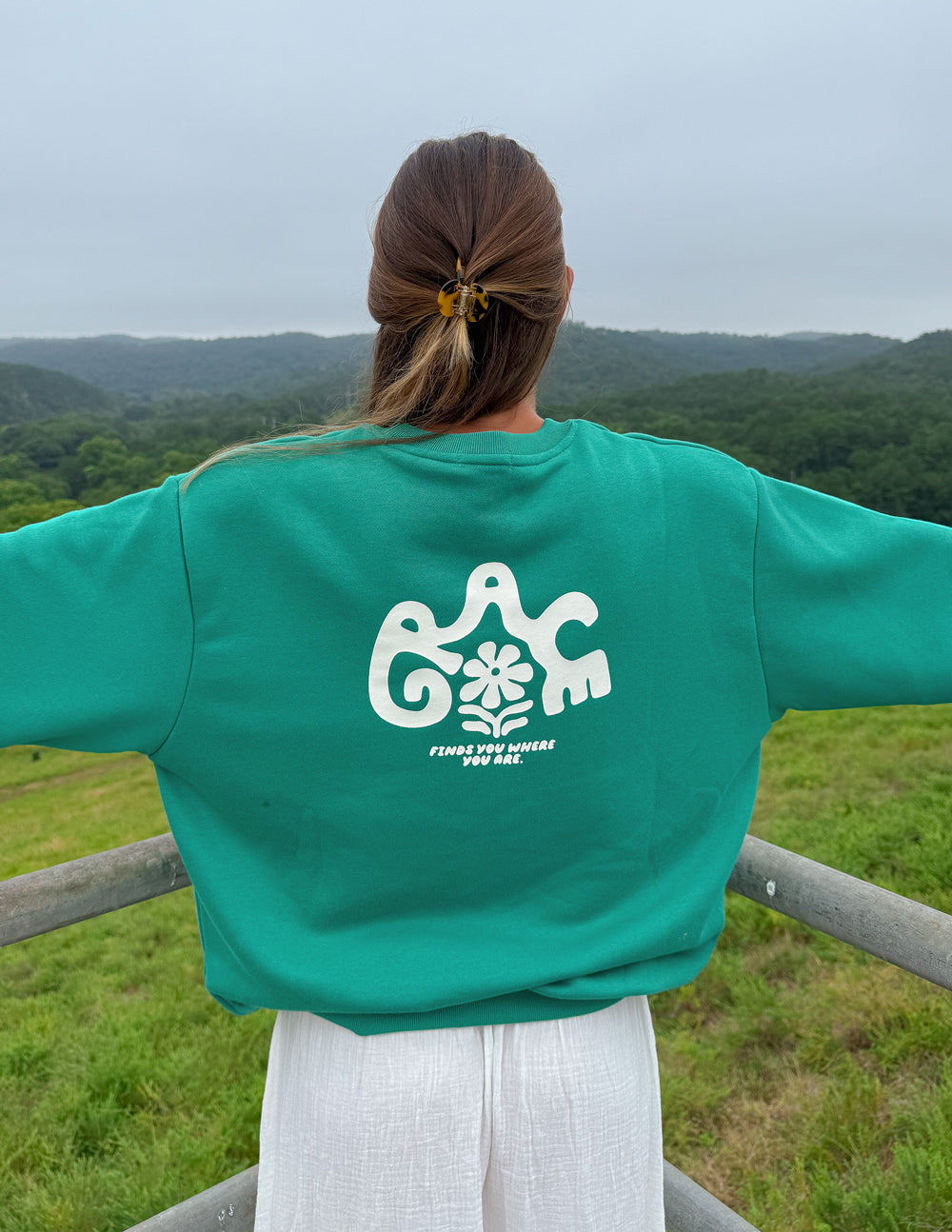Grace Unisex Crewneck Pullover in Greenlake Cotton Blend