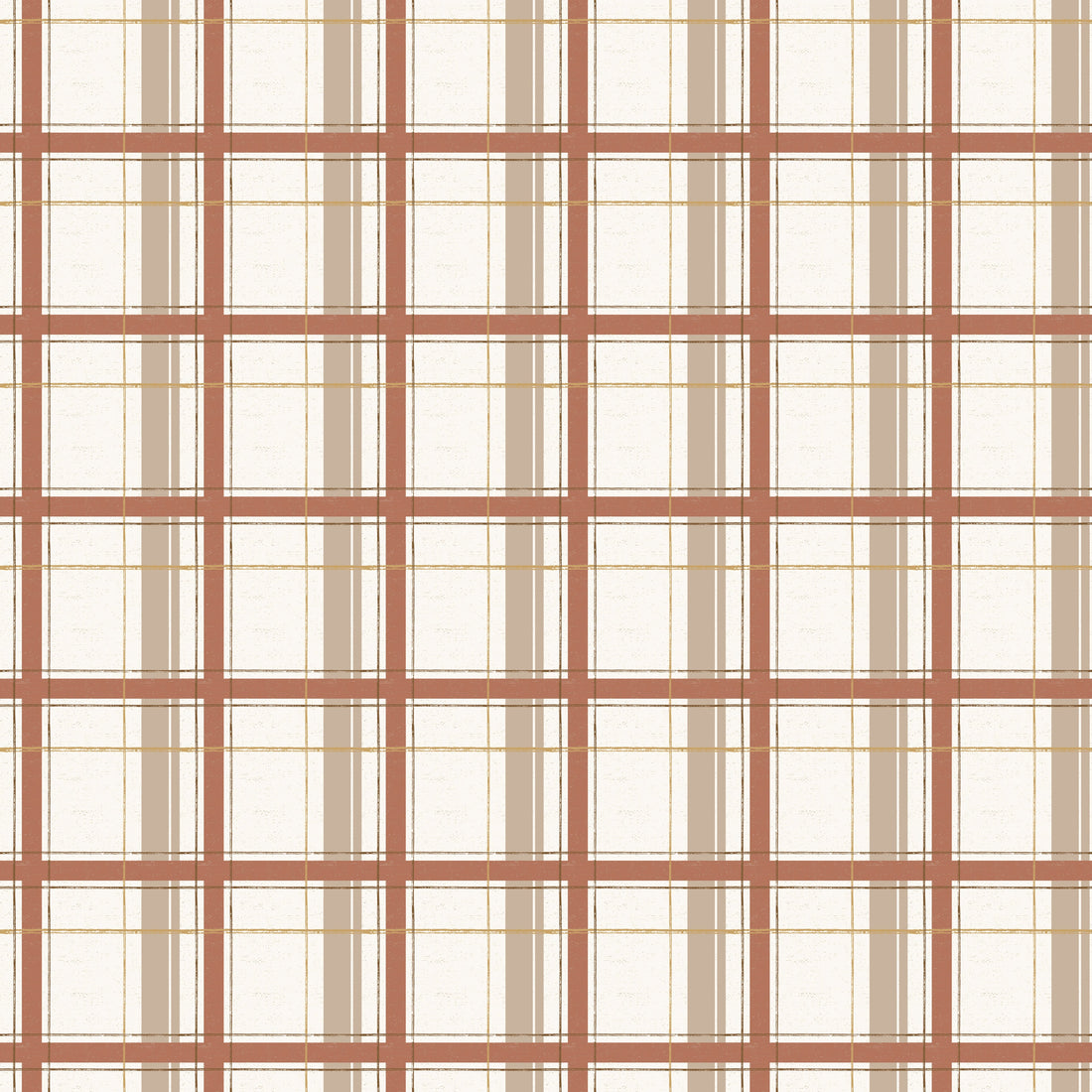 Grady Plaid Wallpaper in Green and Brown for Traditional Decor
