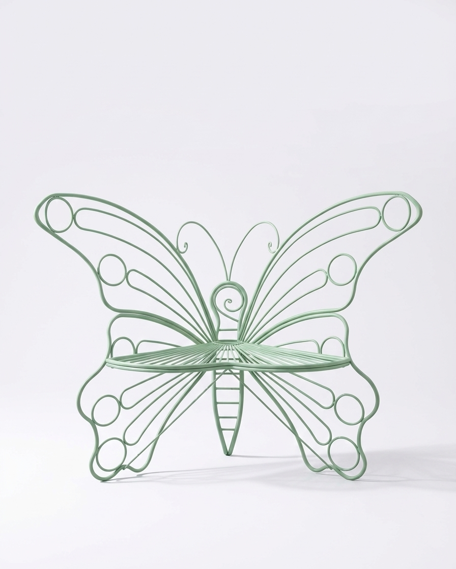 50-Inch Whimsical Garden Bench in Teal, Lavender, or Tan