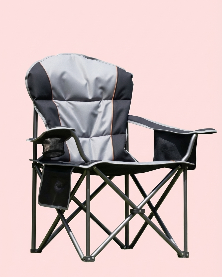 500 lbs Heavy Duty Folding Camping Chair with Cooler Bag