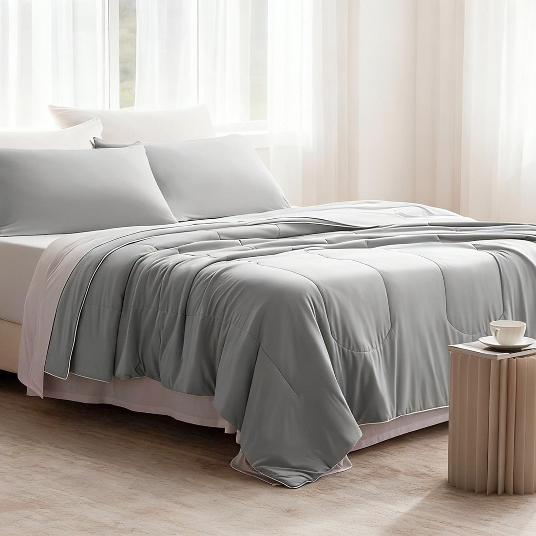 Cooling Comforter Set in Grey for Hot Sleepers - Image 2