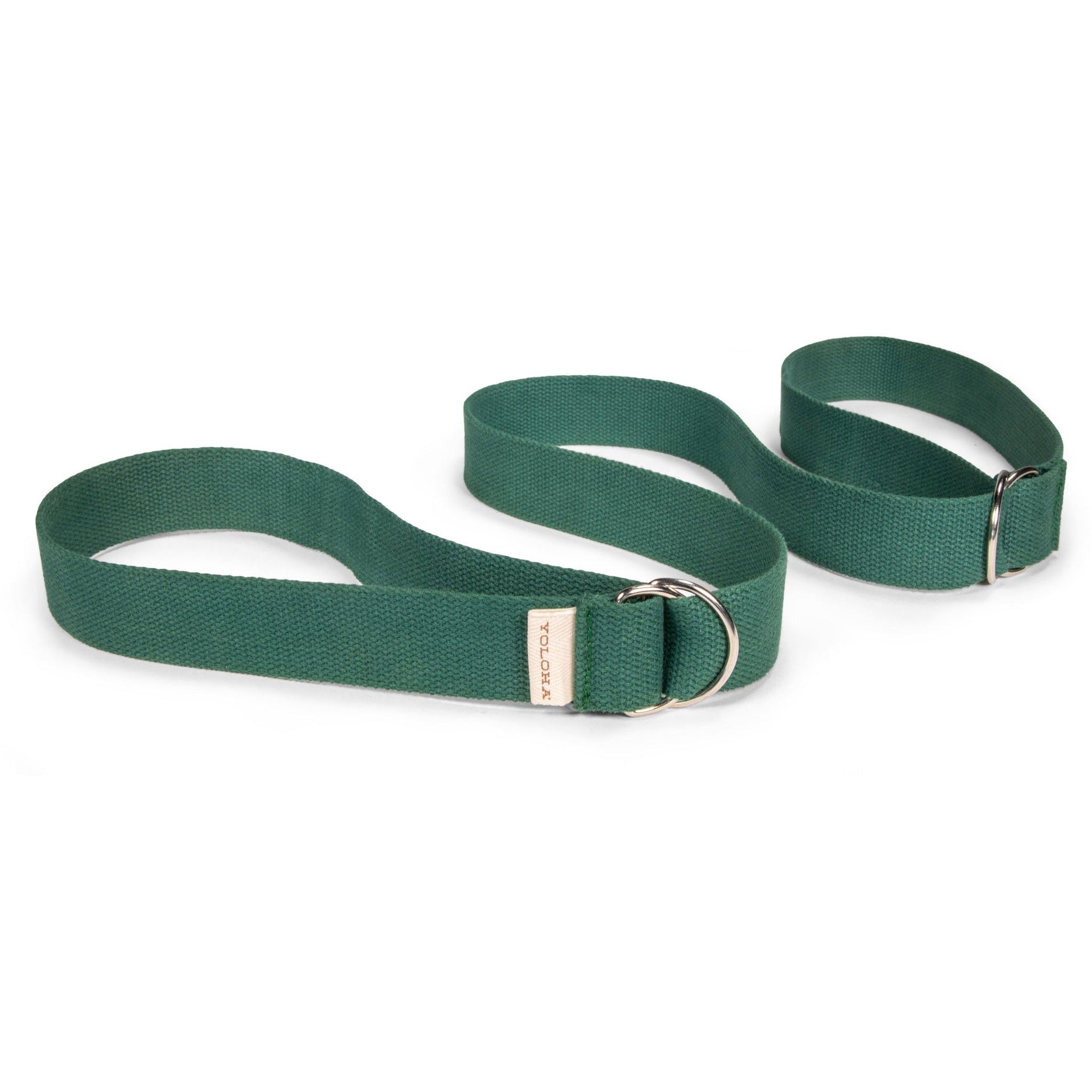 Green Yoga Mat Sling and Stretching Strap with D-Rings