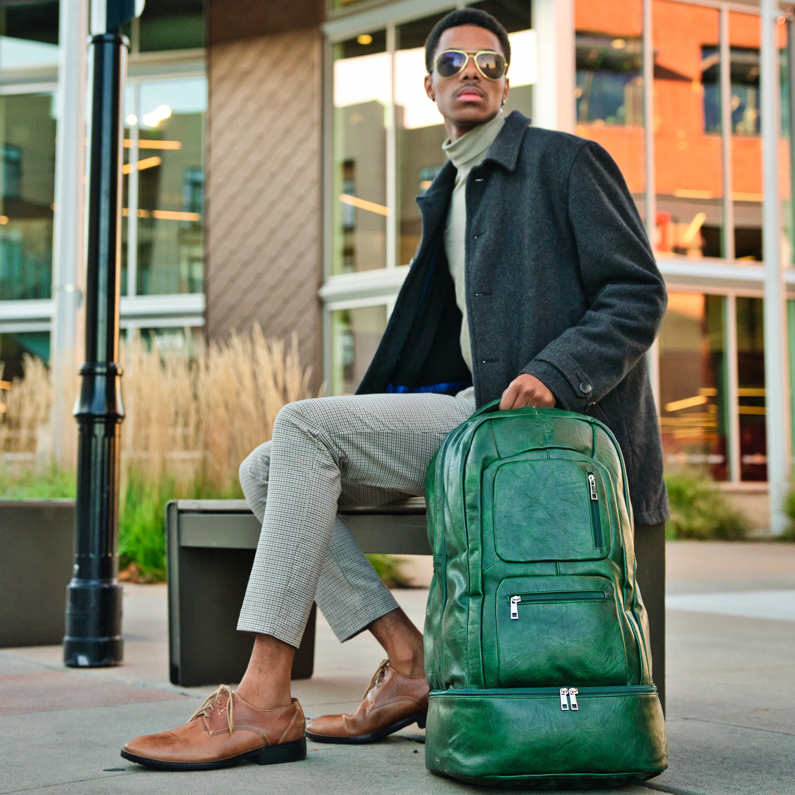 Emerald Green Leather Carry-On Patented Backpack (Only 300 Made)