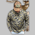 Close up of the lightweight Nose Down Dry Fit Hoodie in a technical polyester-style fabric.