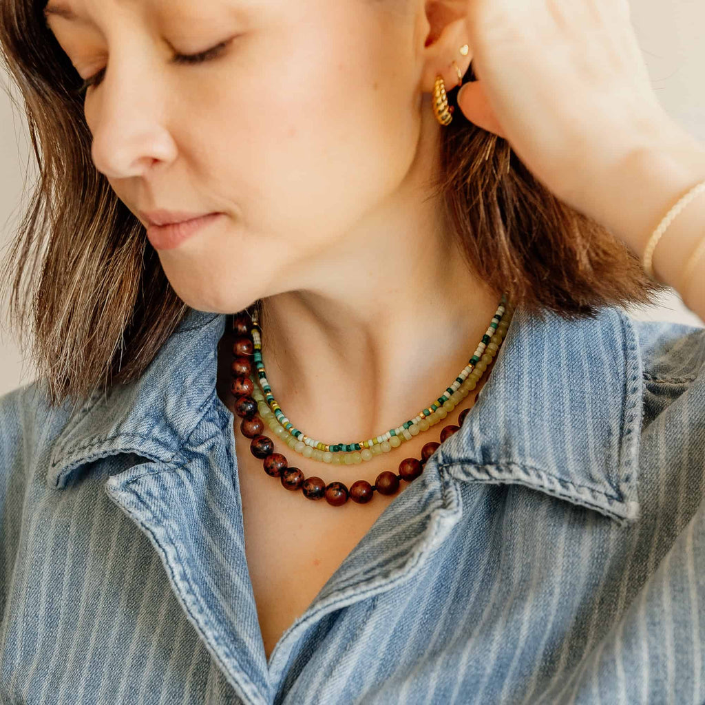 Umber Chunky Beaded Necklace