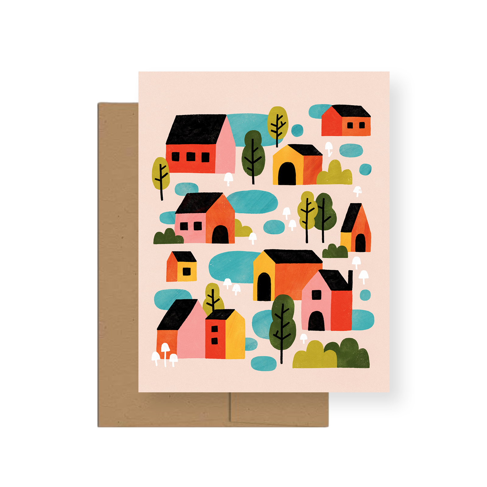 Neighborhood — A2 Greeting Card
