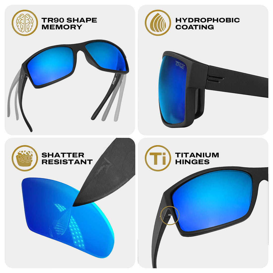 Kids Blue Mirrored Polarized Sunglasses for Outdoor Play