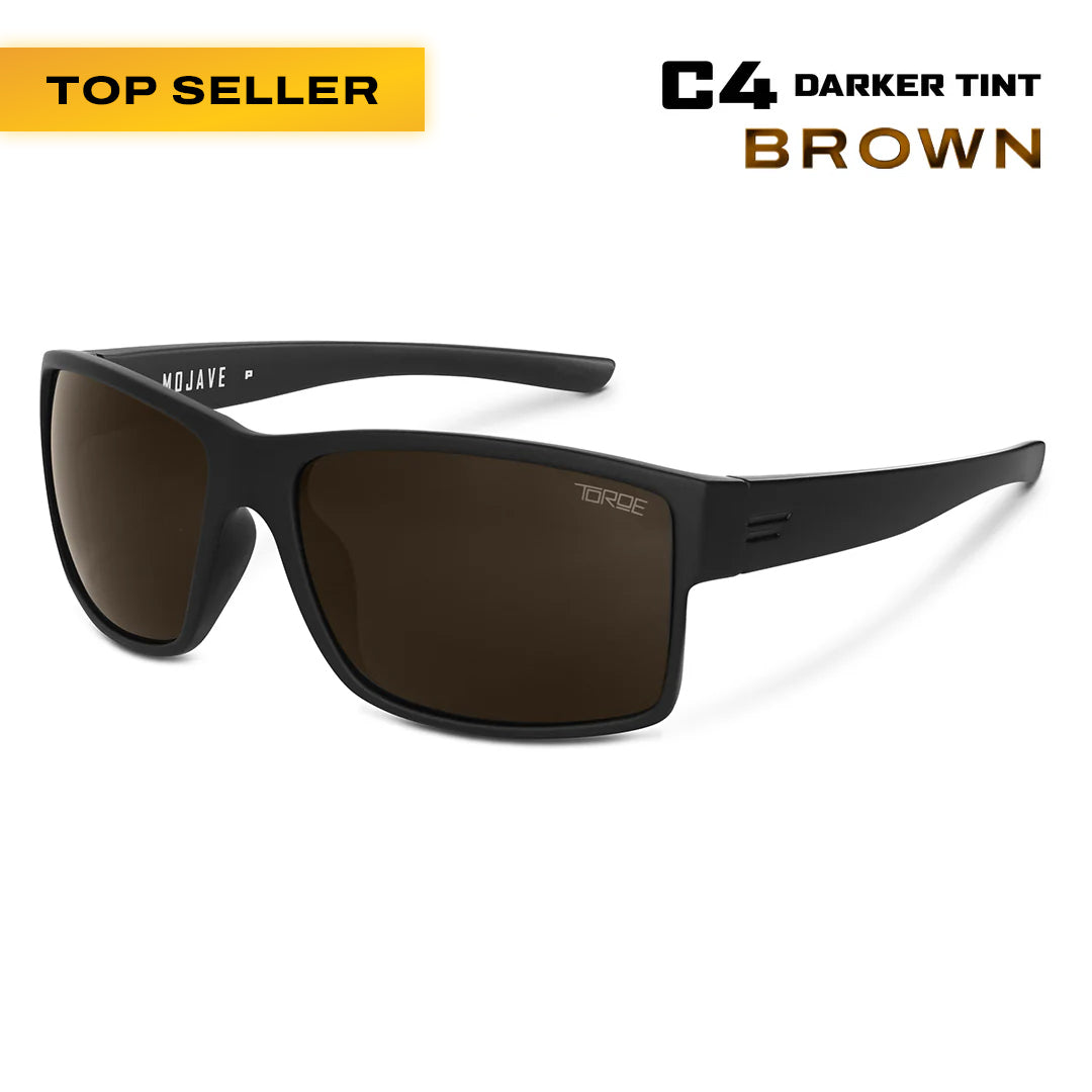 Mojave C4 Extra Dark Polarized Sport Sunglasses - Matte Black