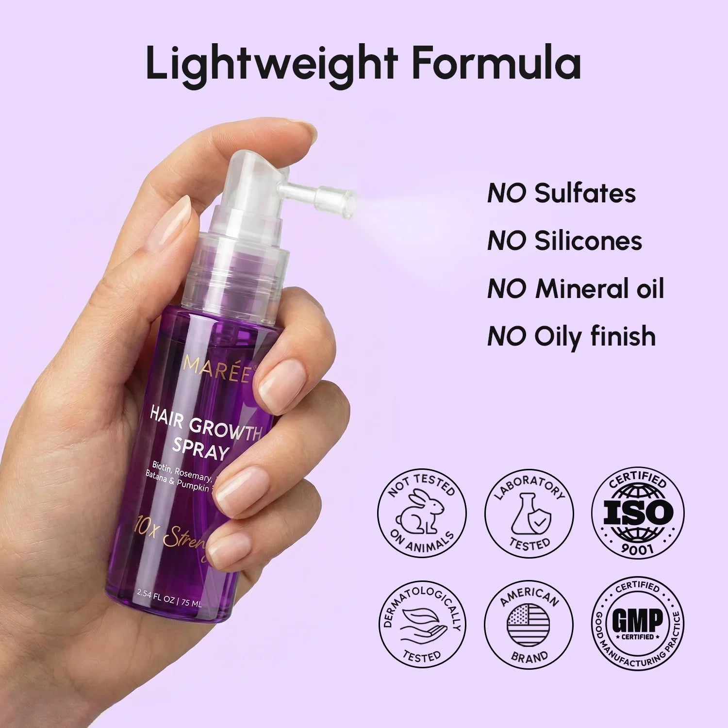 4-in-1 Hair Growth Spray with Biotin and Rosemary Oil 75ml - Image 9