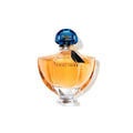 Guerlain Shalimar Eau de Parfum glass bottle with elegant blue stopper