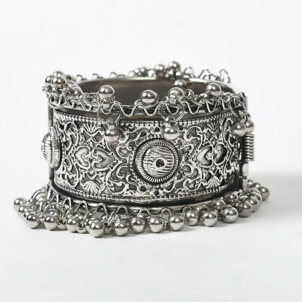 Joharkamal Oxidised Silver-Plated Ghungroo Artisan Bracelet