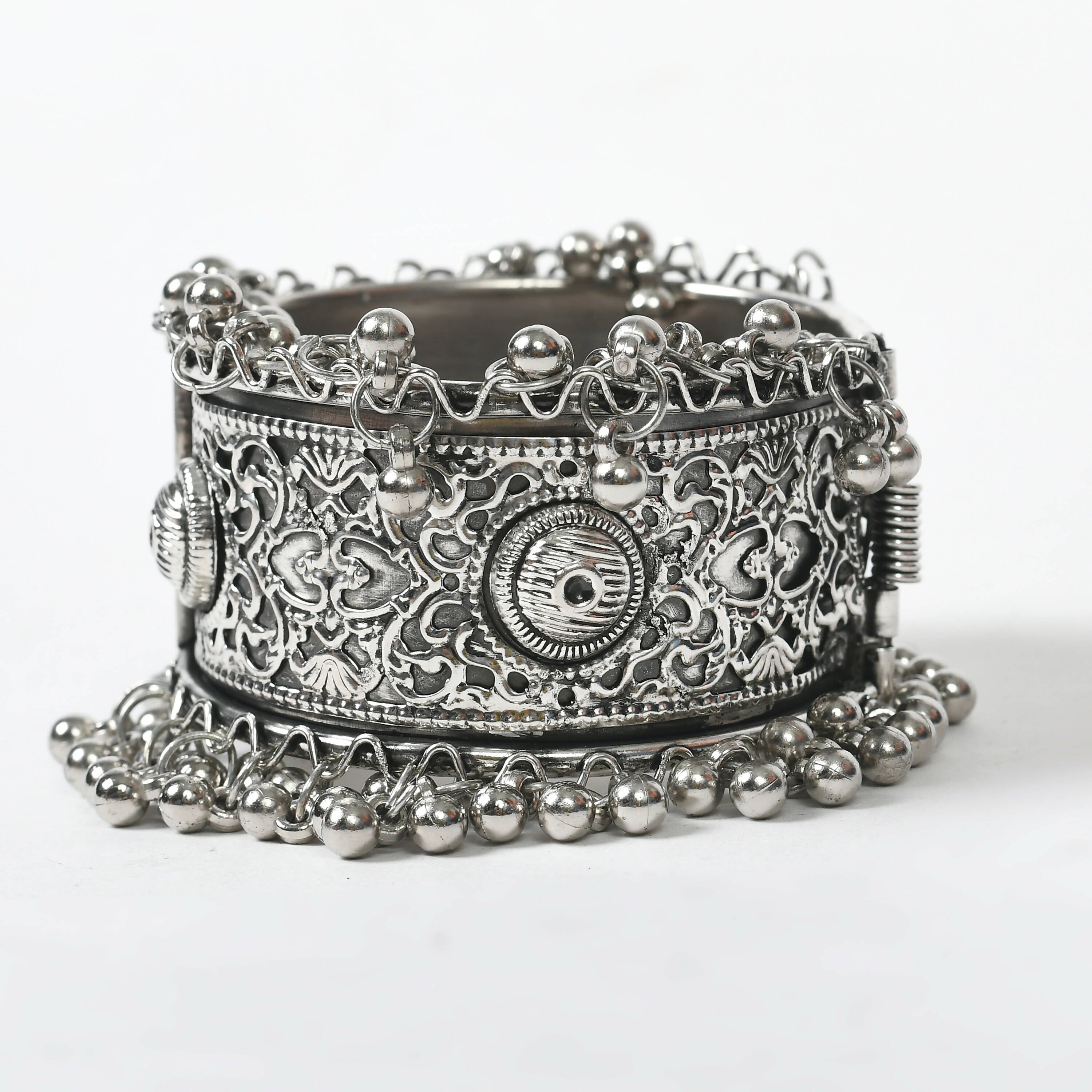 Joharkamal Oxidised Silver-Plated Ghungroo Artisan Bracelet