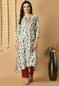 White maslin kurta with comfortable cotton pants