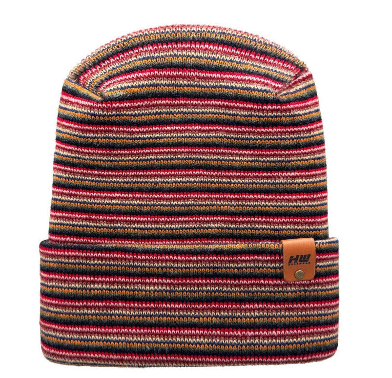 Haakwear H Stitch Beanie, Multi Color Knit Winter Hat, Made in USA