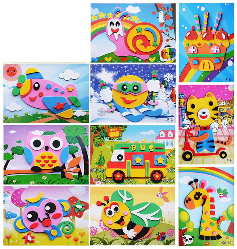 Cartoon 3D EVA Foam Sticker Puzzles for Kids DIY Crafts