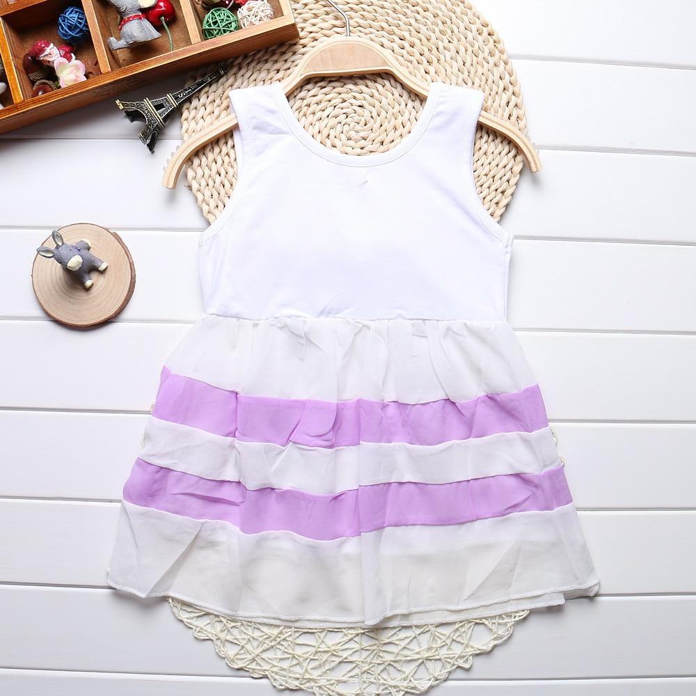 Baby Girl Sleeveless Purple Stripe Chiffon Tutu Sundress