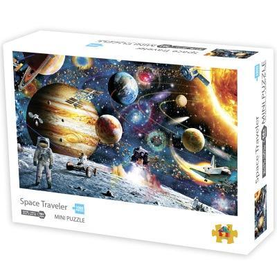 1000 piece wooden landscape jigsaw puzzle with reference poster