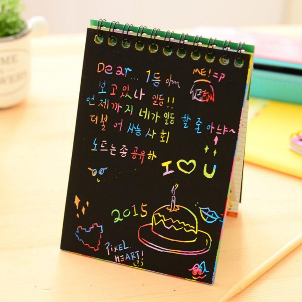 Rainbow Scratch Note Sketchbook - Black Matte Creative Drawing Pad