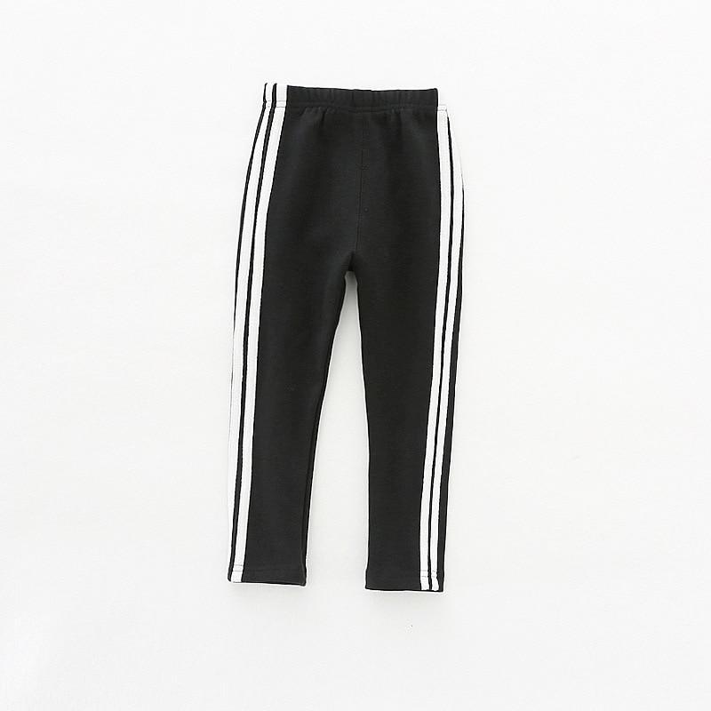 Sporty Striped Stretch Pants for Toddler Girls 1-5 Years