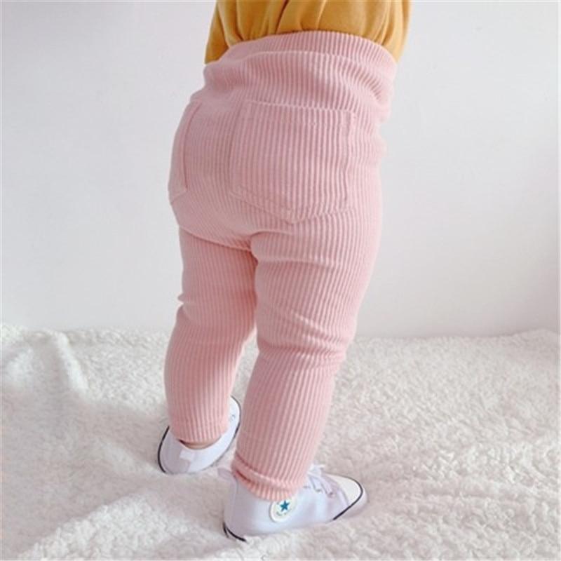 Girls Cotton Patchwork Leggings Soft Knit Candy Color Trousers