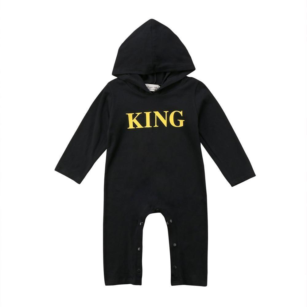 Urban Style Newborn Baby Boy King Print Romper Jumpsuit
