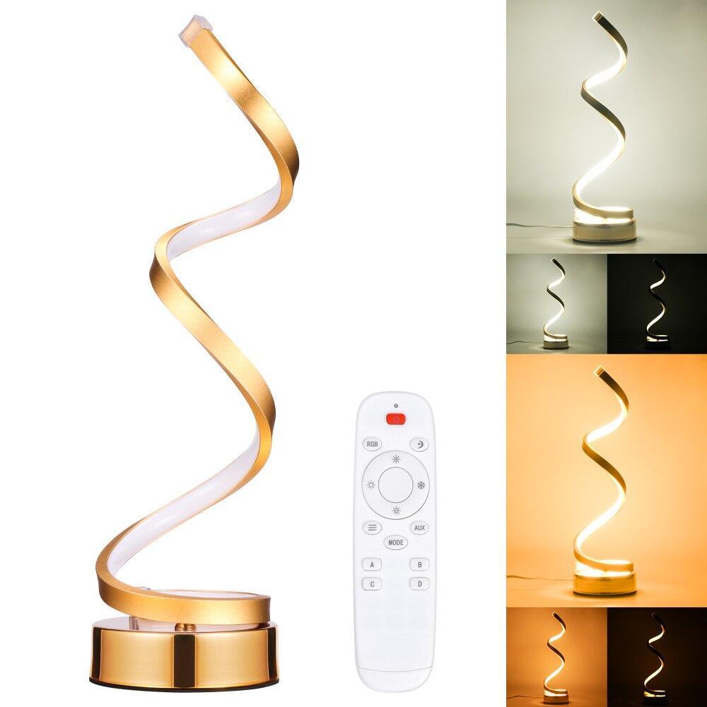 Modern LED Spiral Table Lamp, Dimmable Minimalist Desk Lighting