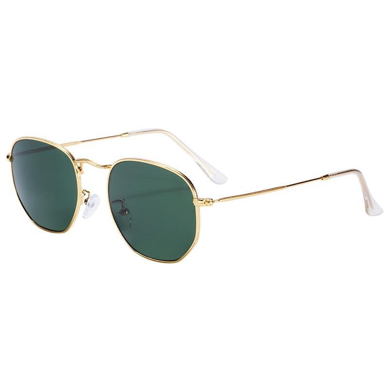 Unisex Hexagon Polarized Sunglasses Stainless Steel Frame UV400