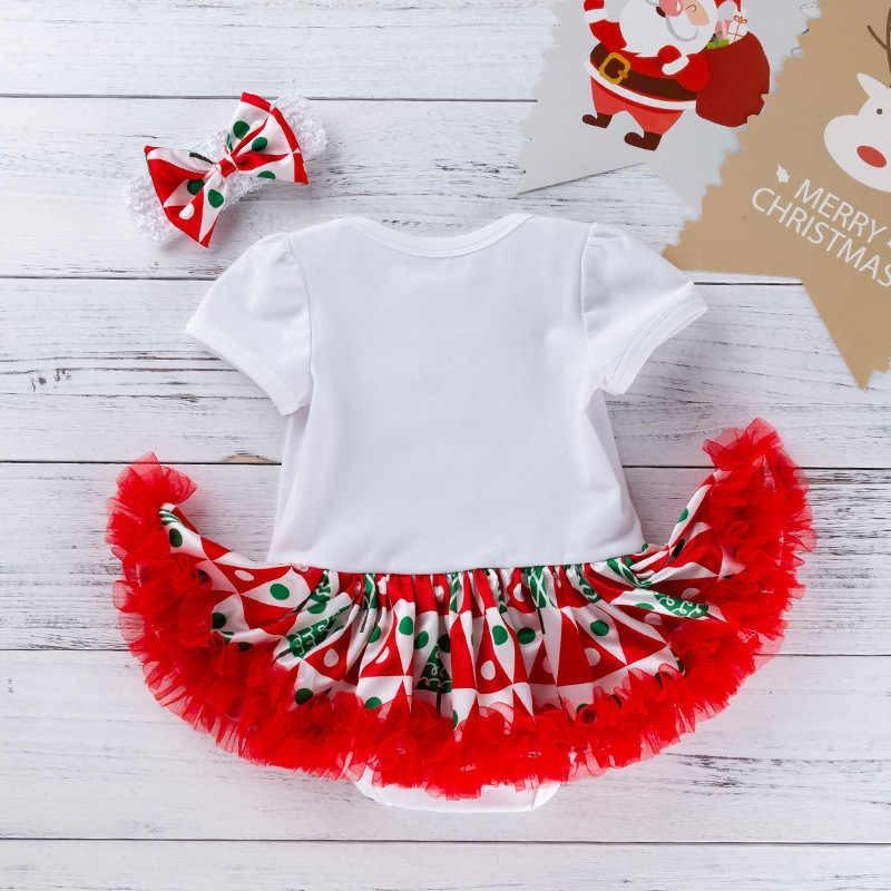 3PCS Festive Baby Girl Deer Romper Dress Set with Shoes and Bow