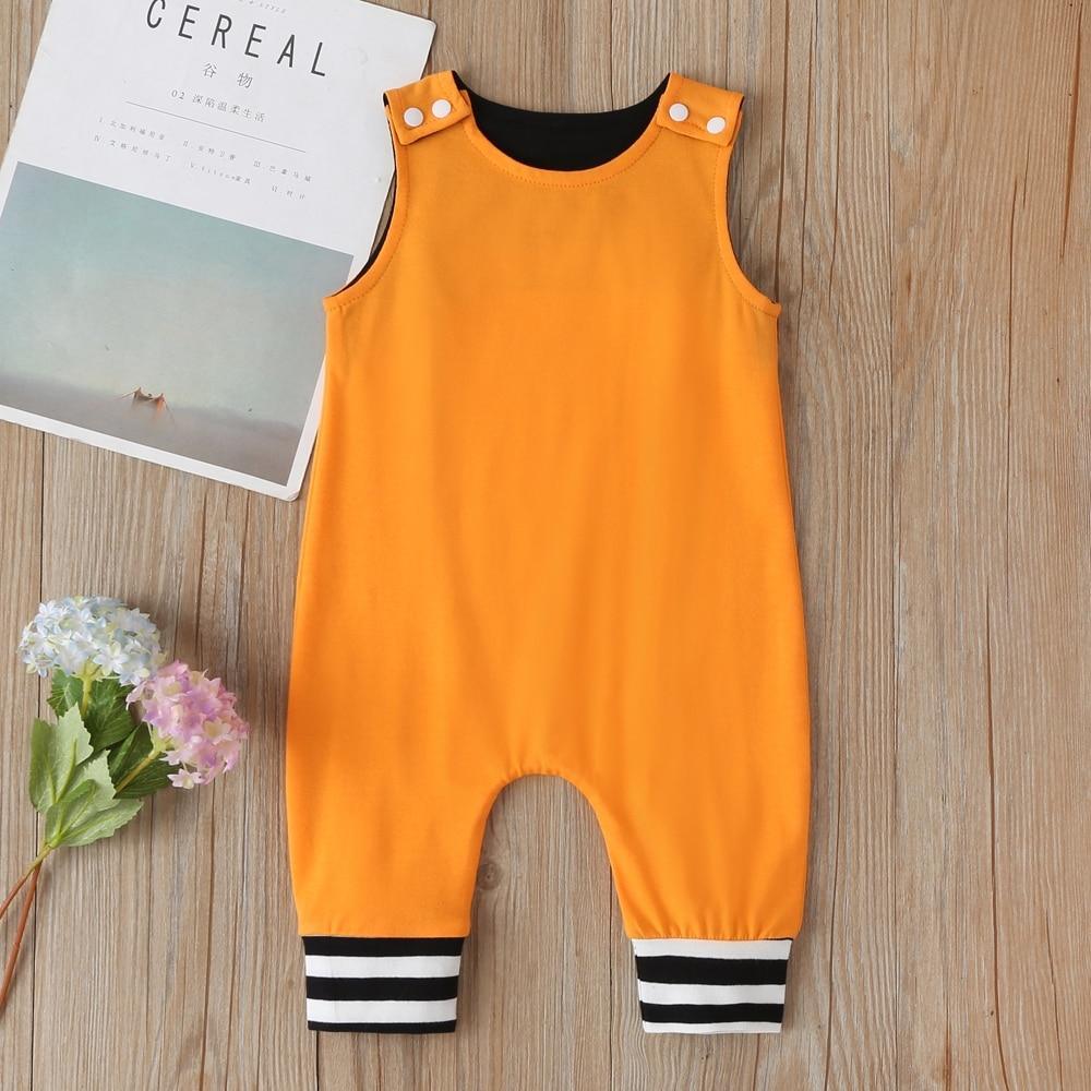 Baby Cotton Sleeveless Romper – Solid Color Sporty Jumpsuit