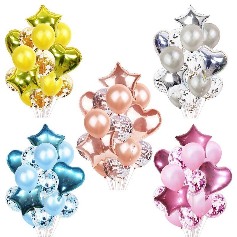 14-Piece Confetti Balloon Set for Kids Birthday Party Decor