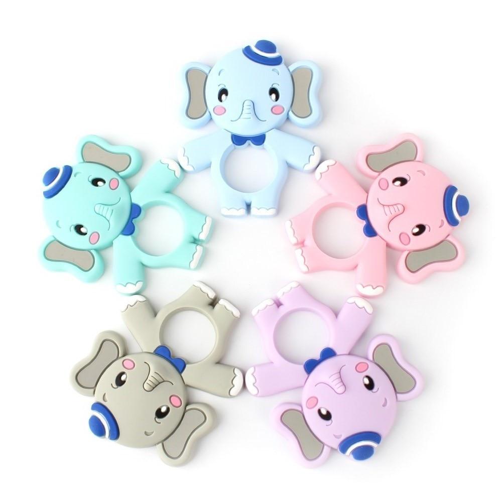 Silicone Animal Baby Teether Set - Raccoon Elephant Koala Giraffe