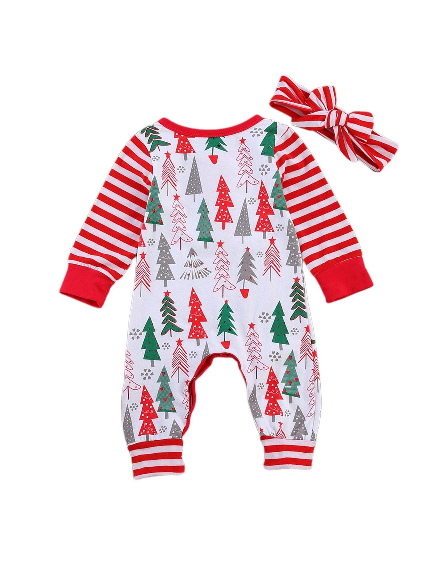 Festive Newborn Christmas Romper & Headband Set - Red & Green
